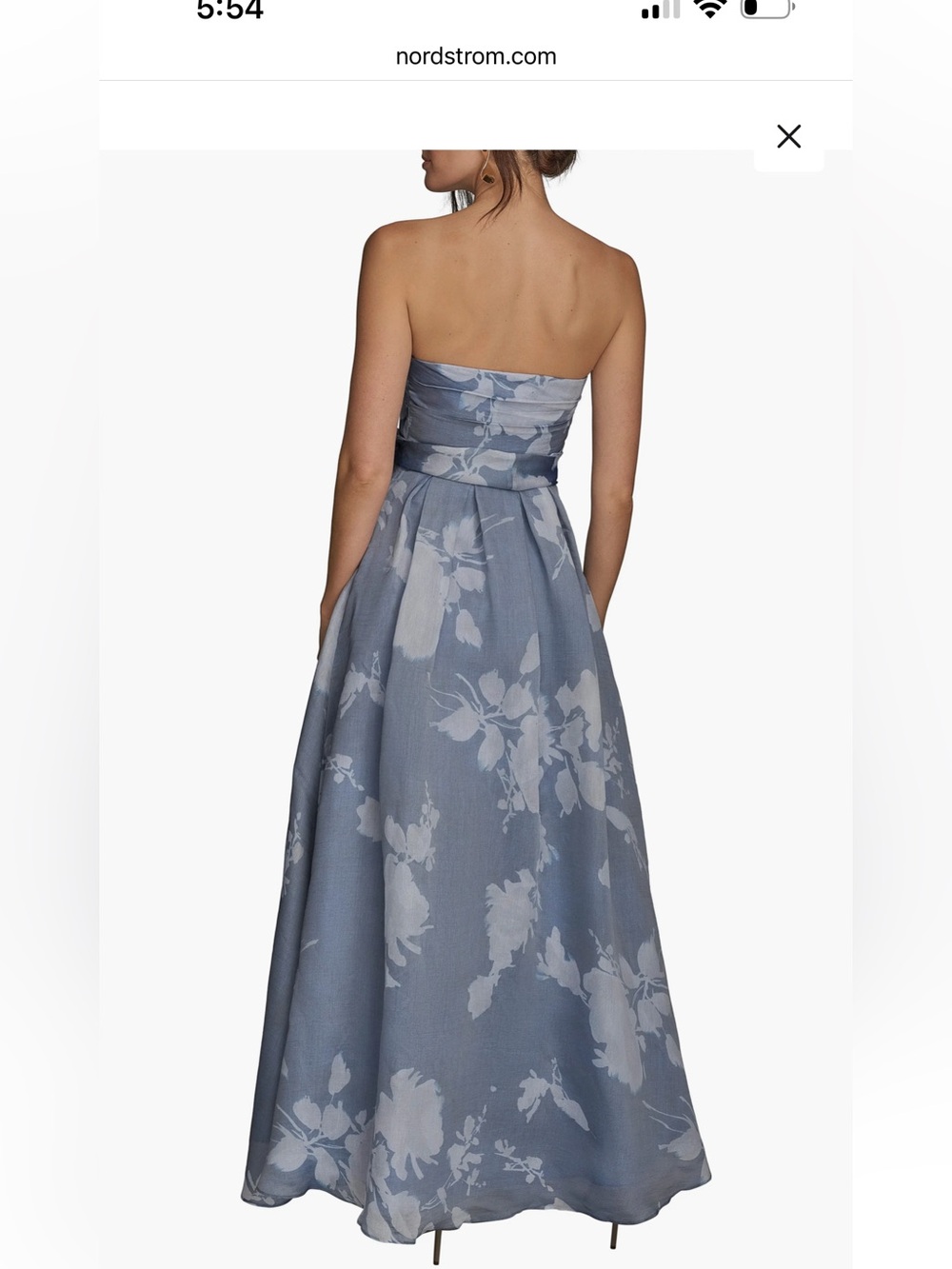 Donna Karan New York Floral Strapless Fit & Flare Gown sz 6 NWT - Picture 2 of 13